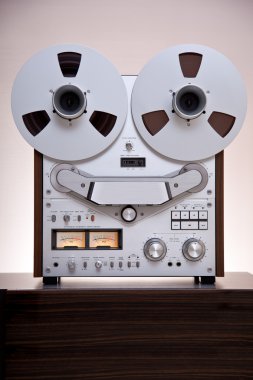 Analog Stereo Open Reel Tape Deck Recorder clipart