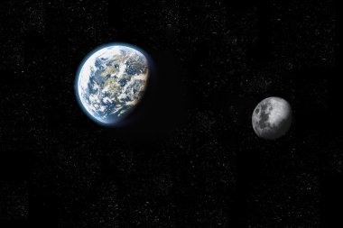 Earth and moon clipart