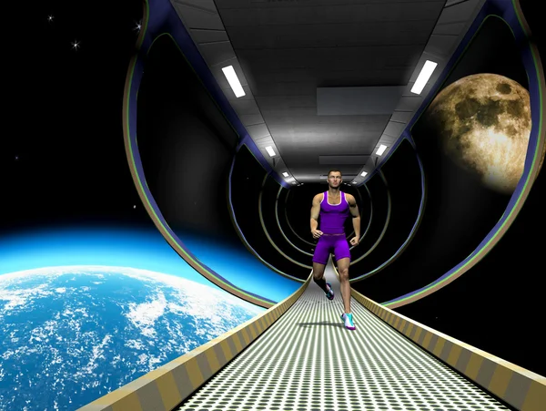 Correr no espaço — Fotografia de Stock