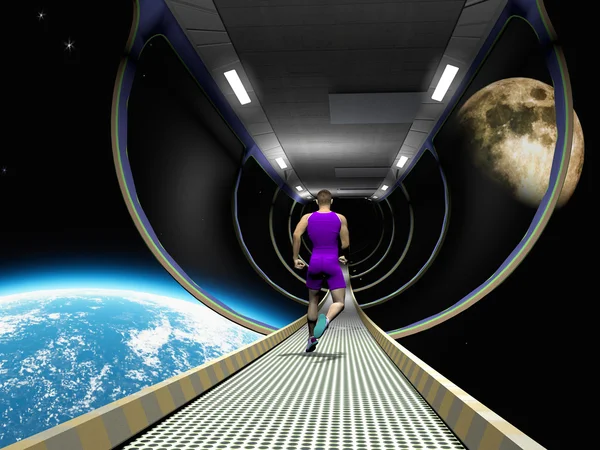 Correr no espaço — Fotografia de Stock