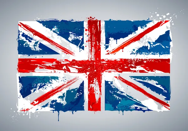 Grunge Bandiera nazionale britannica — Vettoriale Stock