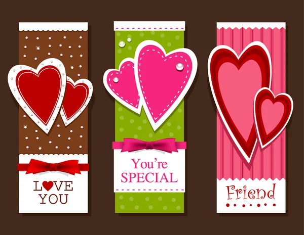 Valentines day postcards — Stock Vector