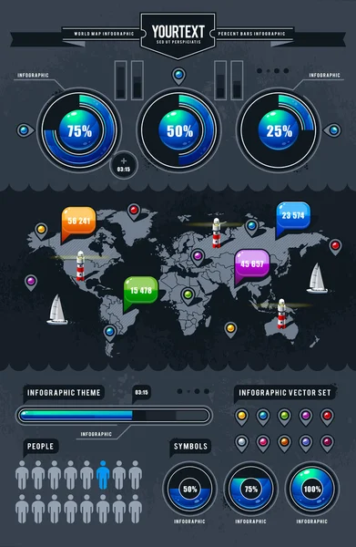 Vektor-Set von Infografik-Elementen — Stockvektor