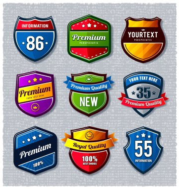 Vector set of retro badges clipart