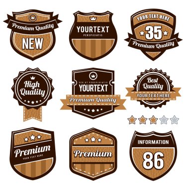 Vector set of retro badges clipart