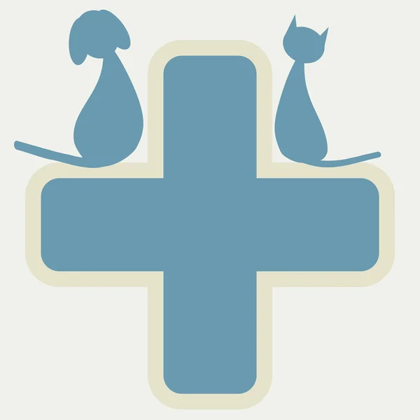 Signe vétérinaire bleu — Image vectorielle