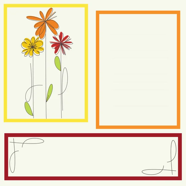 Färg RAM och blommor — Stock vektor