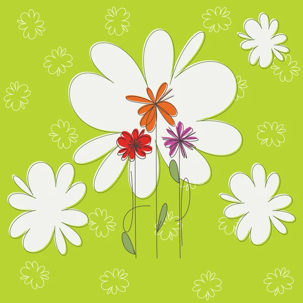 Tarjeta de verano con flores — Archivo Imágenes Vectoriales