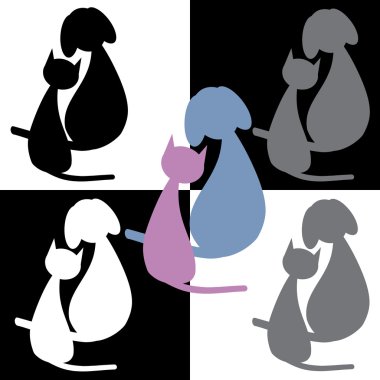 Cats and dogs clipart