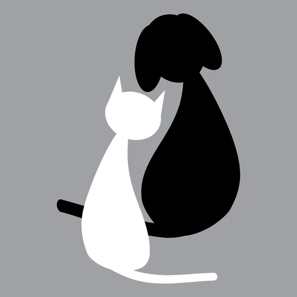 Hund och katt — Stock vektor