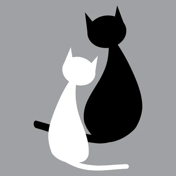Twee katten — Stockvector