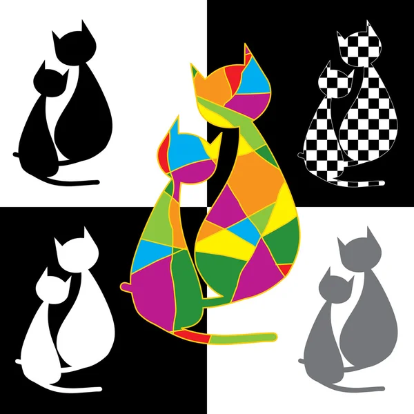 Collection of cats — Stock Vector