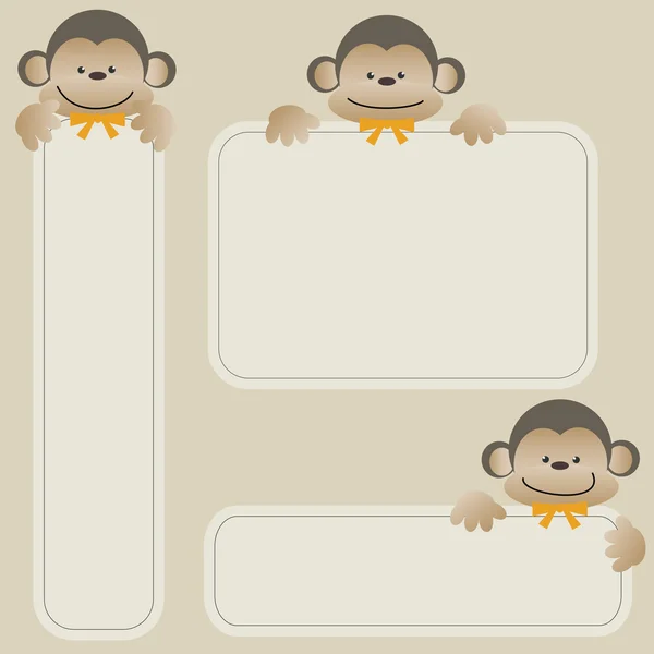 Maymunlarla afiş — Stok Vektör
