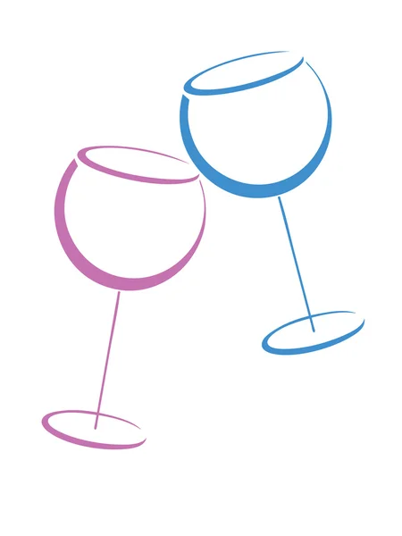 Verres de couleur de vin — Image vectorielle