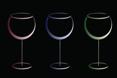 Color wineglases clipart