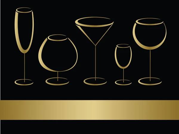 Χρυσό wineglasses — Διανυσματικό Αρχείο