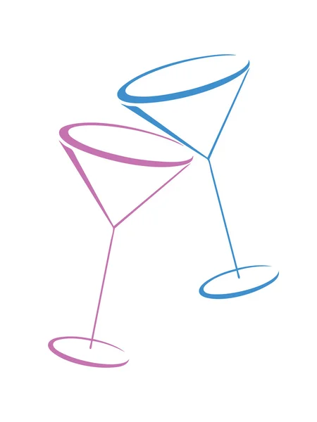 Színes pohár martini — Stock Vector
