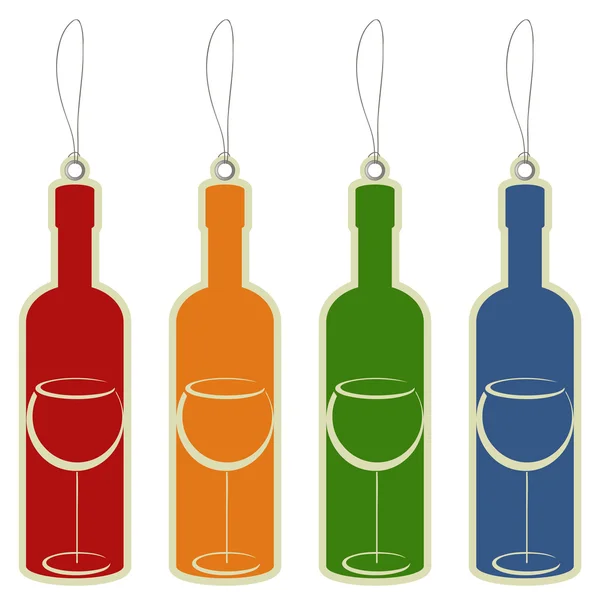 Precio etiquetas botella de vino — Vector de stock