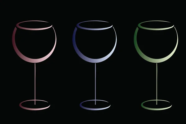 Renk wineglases — Stok Vektör
