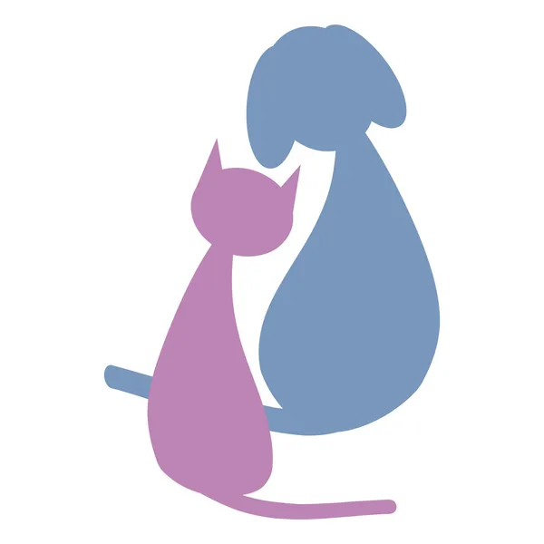 猫と犬 — ストックベクタ