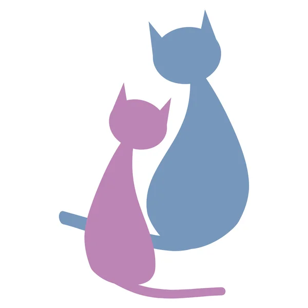 Două pisici colorate — Vector de stoc
