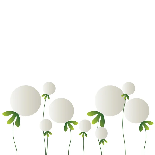 Background with white abstract dandelions — Stock Vector