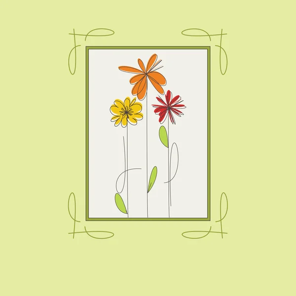 Tarjeta con flores de color — Vector de stock