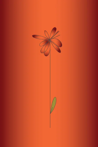 Kartkę z życzeniami z jeden kwiat — Wektor stockowy