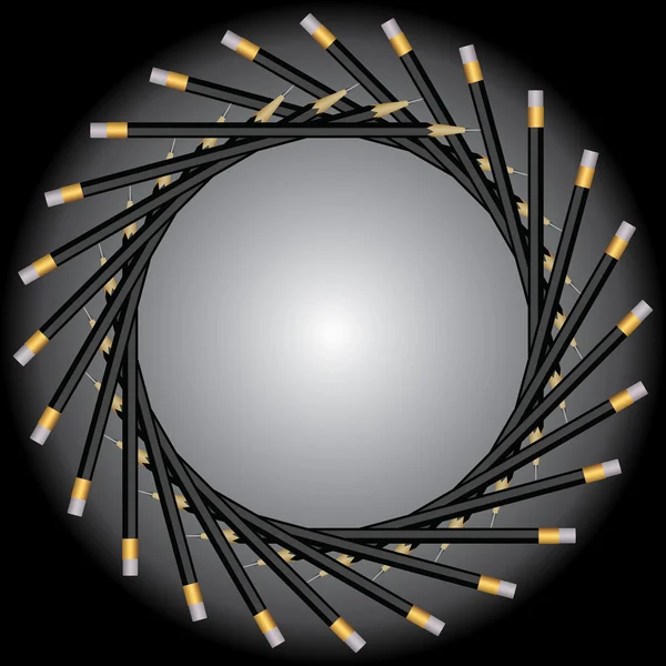 Abstract patroon op zwarte potloden — Stockvector