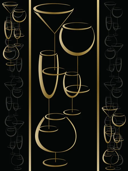 Золотая и черная обложка меню винных карт — стоковый вектор