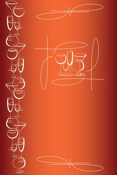 Couverture rouge du bar à vin venu — Image vectorielle