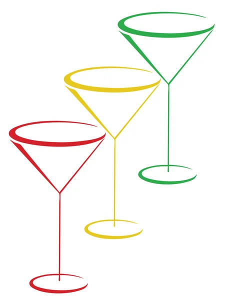 Színes pohár martini — Stock Vector