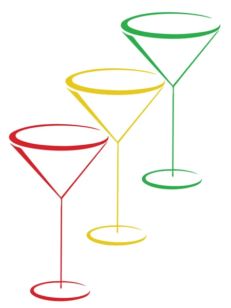 Farbgläser von Martini — Stockvektor
