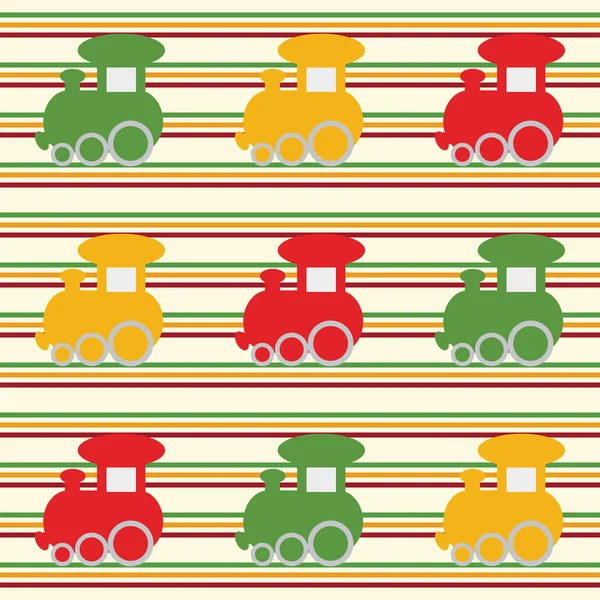 Fondo sin costuras para niños con trenes de color — Archivo Imágenes Vectoriales