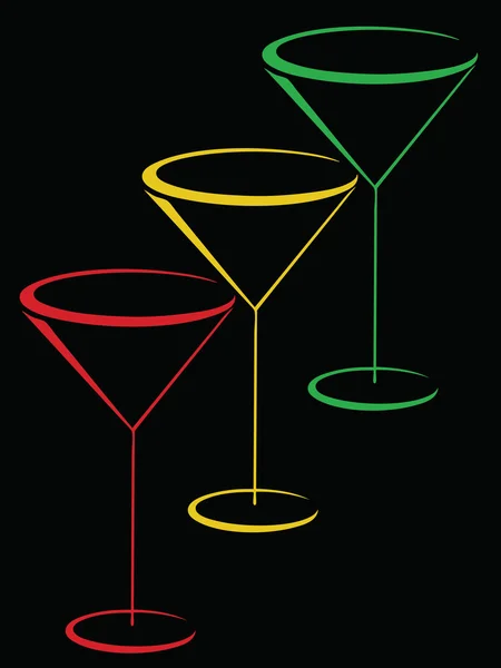 Bicchieri di colore di martini — Vettoriale Stock