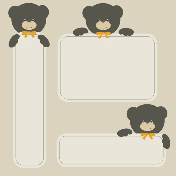 Teddybären mit Transparenten — Stockvektor