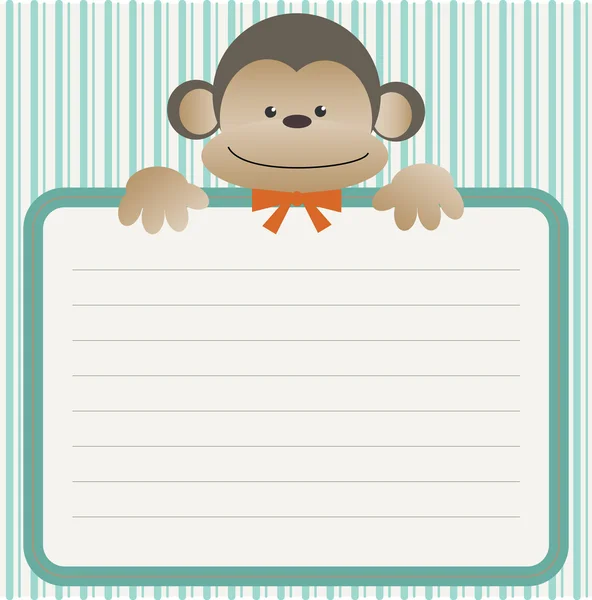 Baby shower with monkey — Stock Vector
