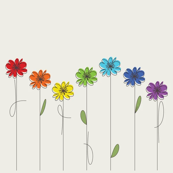 Fleurs colorées — Image vectorielle