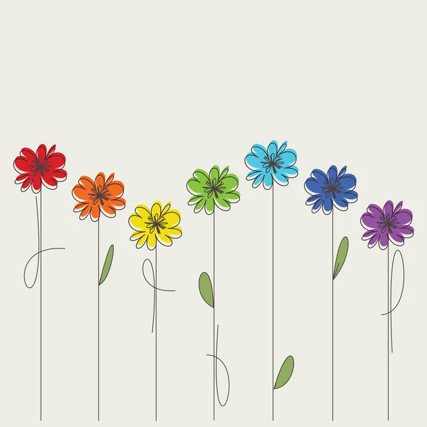 Flores de colores — Vector de stock