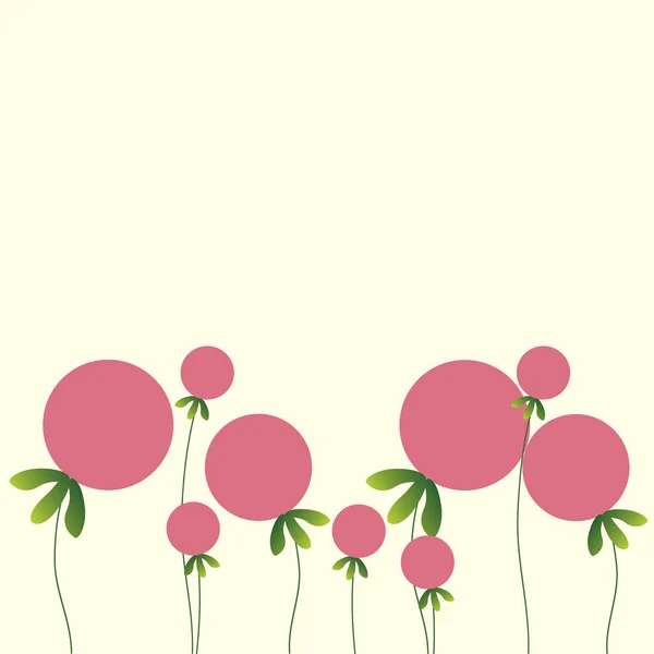 Plantes abstraites roses pissenlits — Image vectorielle