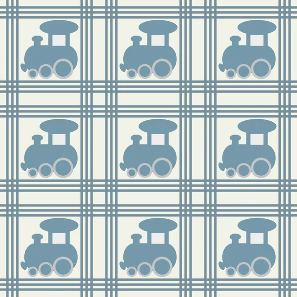 Barn sömlös bakgrund med blå tåget — Stock vektor