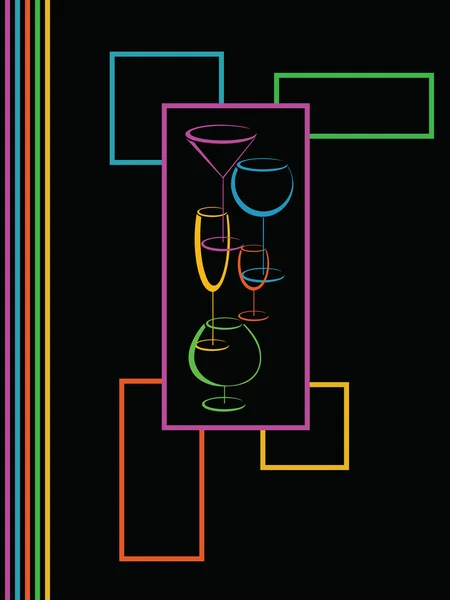 stock vector Color bar menu wine card