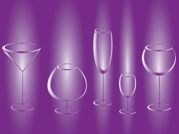 Lunettes de vin sur fond abstrait — Image vectorielle