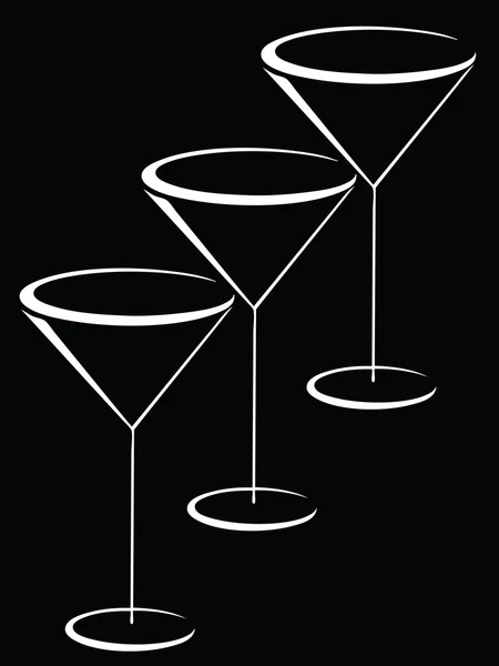 Czarno-białe okulary Martini — Wektor stockowy