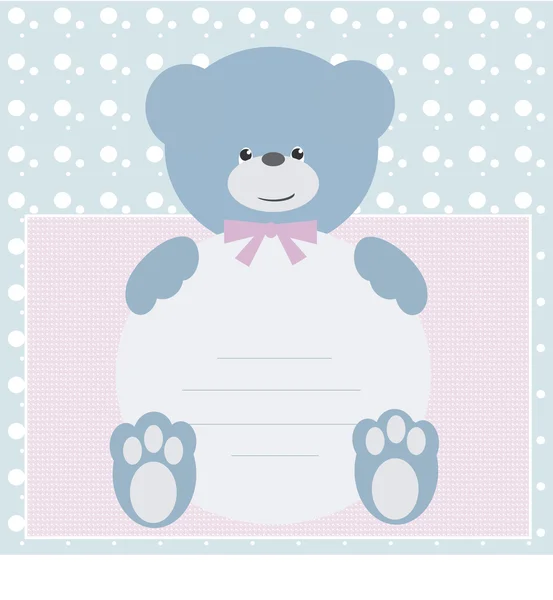 Einladungskarte mit Teddybär — Stockvektor