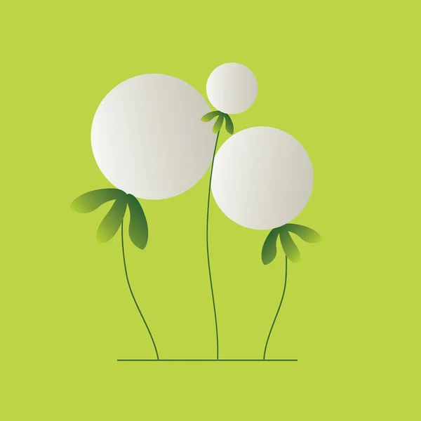 การ์ดสีเขียวกับดอกแดนดิไลอัน — ภาพเวกเตอร์สต็อก