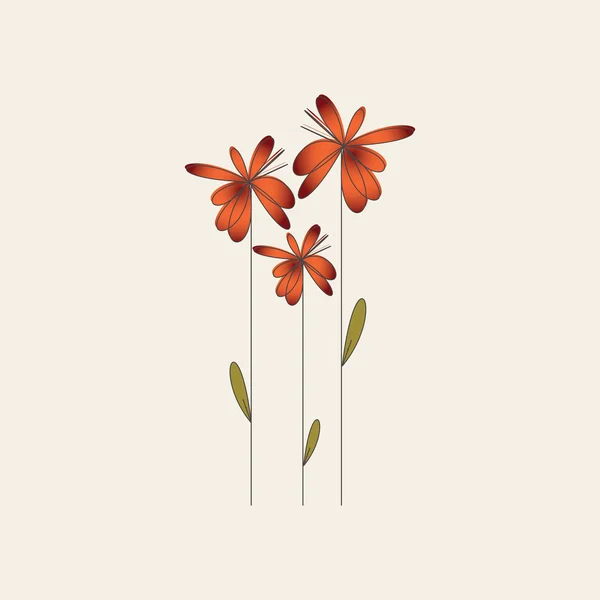 花グリーティング カード — ストックベクタ