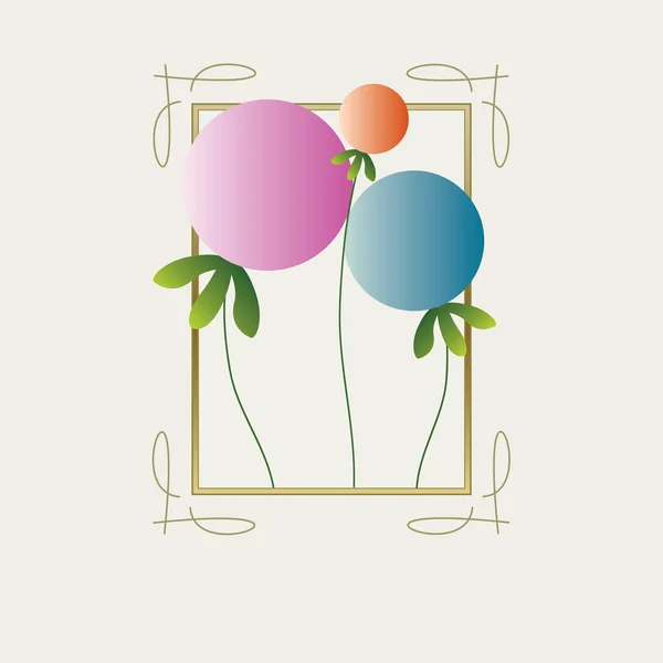 Cartão de saudação com cores dandelions abstratos —  Vetores de Stock