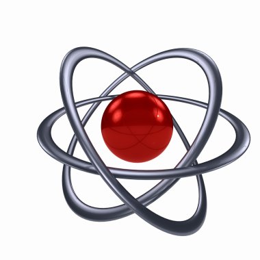 Atom sign over white background clipart