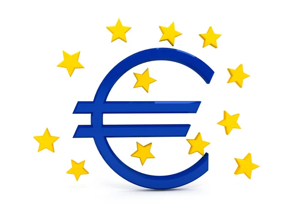 Ευρώ υπογράψει πάνω από το λευκό φόντο — Φωτογραφία Αρχείου